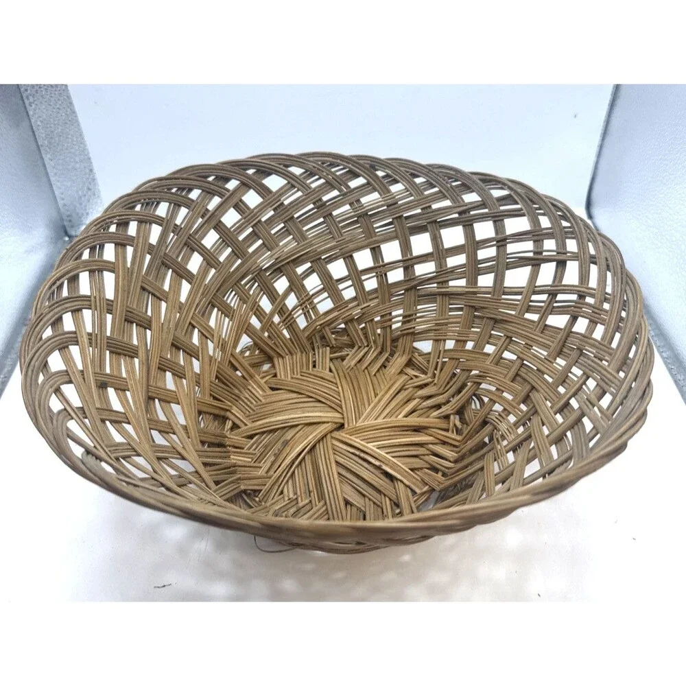 Lot Of 9 Vintage Bread Baskets Graduated Sizes Square Round Bottom Country Farm